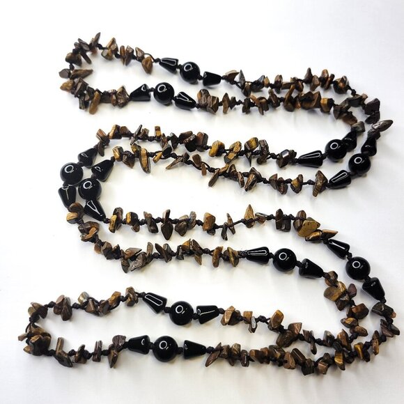 Tigers Eye Small Chips Necklace - Picture 1 of 9